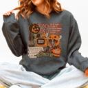 Small Dark Gray Heather Retro Trick Or Treat Creep Halloween Spooky Vintage Nostalgia Throwback Sweatshirt