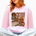 Large Light Pink Retro Trick Or Treat Creep Halloween Spooky Vintage Nostalgia Throwback Sweatshirt