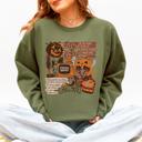XXXL Military Green Retro Trick Or Treat Creep Halloween Spooky Vintage Nostalgia Throwback Sweatshirt