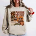 XL Sand Retro Trick Or Treat Creep Halloween Spooky Vintage Nostalgia Throwback Sweatshirt