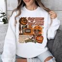 Medium White Retro Trick Or Treat Creep Halloween Spooky Vintage Nostalgia Throwback Sweatshirt