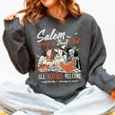 XL Dark Gray Heather Salem Book Club All Witches Welcome Bookish Booktok Classic Vintage Halloween Reading Books Sweatshirt