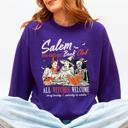 XL Purple Salem Book Club All Witches Welcome Bookish Booktok Classic Vintage Halloween Reading Books Sweatshirt