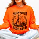 XL Orange Salem Book Club Cat Retro Classic Vintage Halloween Reading Books Deluxe Sweatshirt
