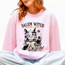 Medium Light Pink Salem Book Club Vintage Halloween Reading Cats Retro Classic Books Cozy Sweatshirt