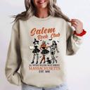 XXXL Sand Salem Book Club Est. 1692 Retro Classic Vintage Halloween Reading Books Sweatshirt