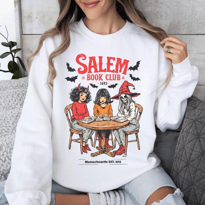 Salem Book Club Halloween Reading Library BookTok Inspired Vintage Cozy Sweatshirt