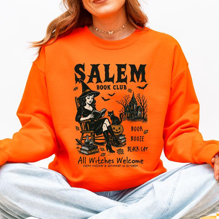 Salem Book Club Rocking Chair Retro Classic Vintage Halloween Reading Books Sweatshirt
