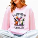 XXL Light Pink Salem Witch Cocktail Club Halloween Party Edition Retro Inspired Graphic Sweatshirt