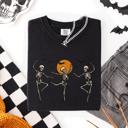 Large Black Skeleton Dancers Halloween Night Parade Of Spooky Silhouettes Comfort Colors Tee