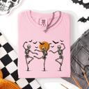 Small Blossom Light Pink Skeleton Dancers Halloween Night Parade Of Spooky Silhouettes Comfort Colors Tee