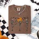 XXXL Espresso Skeleton Dancers Halloween Night Parade Of Spooky Silhouettes Comfort Colors Tee