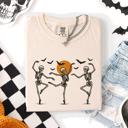 Medium Ivory Cream Skeleton Dancers Halloween Night Parade Of Spooky Silhouettes Comfort Colors Tee