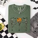 Large Moss Dark Green Skeleton Dancers Halloween Night Parade Of Spooky Silhouettes Comfort Colors Tee