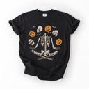 Medium Black Skeleton Juggling Halloween Jack O Lantern Artwork Featuring Retro Vibes Comfort Colors Tee