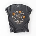 Large Pepper Dark Gray Skeleton Juggling Halloween Jack O Lantern Artwork Featuring Retro Vibes Comfort Colors Tee