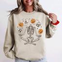 Large Sand Skeleton, Juggling, Halloween, Jack-O-Lantern Sweatshirt