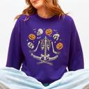 Small Purple Skeleton, Juggling, Halloween, Jack-O-Lantern Sweatshirt