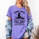 XL Violet Purple Some Days You Have To Put On The Hat Witch Halloween Sassy Graphic Comfort Colors Tee