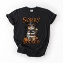 Large Black Sorry I'm Booked Skeleton Halloween Library Reading Edition Exclusive Comfort Colors Tee