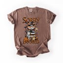 Medium Espresso Sorry I'm Booked Skeleton Halloween Library Reading Edition Exclusive Comfort Colors Tee