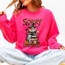 Small Crunhberry Bright Pink Sorry I'm Booked, Skeleton, Halloween, Library, Reading, Spooky Book Club Vibe Sweatshirt