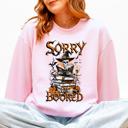 XXL Light Pink Sorry I'm Booked, Skeleton, Halloween, Library, Reading, Spooky Book Club Vibe Sweatshirt