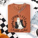 Medium Yam Spooky Cat Social Club Halloween Ghosts Witch Limited Edition Comfort Colors Tee