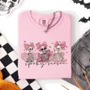  Spooky Season Skeletons Coquette Ribbon Bows Halloween Graphic Comfort Colors Tee