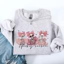  Spooky Season Pink Skeletons Coquette Ribbon Bows Halloween Gothic Whimsy Sweatshirt