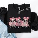 XXL Black Spooky Season Pink Skeletons Coquette Ribbon Bows Halloween Gothic Whimsy Sweatshirt