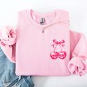  Spooky Skull Cherries Coquette Halloween Skeleton Vintage Gothic Graphic Sweatshirt