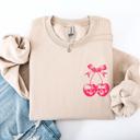 Medium Sand Spooky Skull Cherries Coquette Halloween Skeleton Vintage Gothic Graphic Sweatshirt