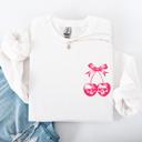 Medium White Spooky Skull Cherries Coquette Halloween Skeleton Vintage Gothic Graphic Sweatshirt