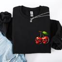 XL Black Spooky Skull Cherries Halloween Skeleton Stars Night Sky Ghosts Haunted Festival Scene Sweatshirt