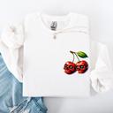 XL White Spooky Skull Cherries Halloween Skeleton Stars Night Sky Ghosts Haunted Festival Scene Sweatshirt
