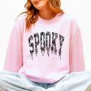 Large Light Pink Spooky Faux Lace Halloween Coquette Embellished Vintage Gothic Ornament Sweatshirt