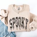 Medium Sand Spooky Faux Lace Halloween Coquette Embellished Vintage Gothic Ornament Sweatshirt