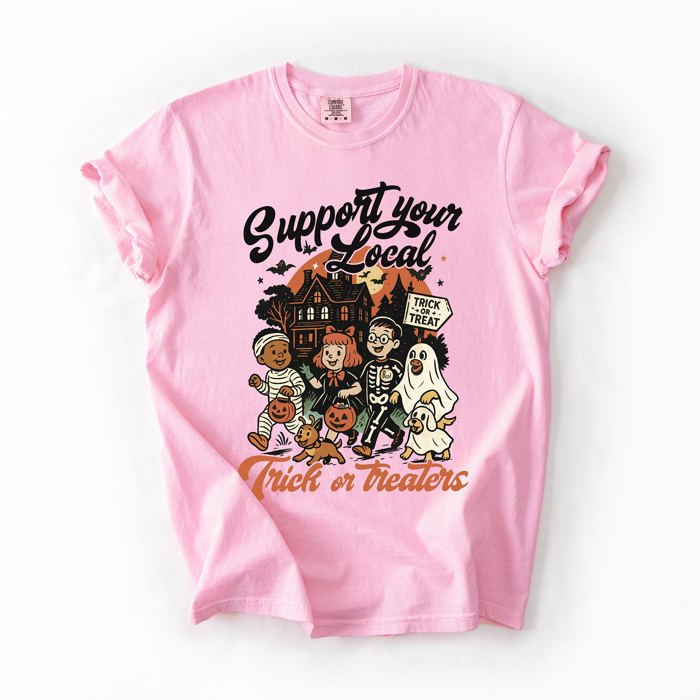Support Your Local Trick or Treaters Halloween Costume Night Edition Comfort Colors Tee