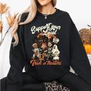 Small Black Support Your Local Trick Or Treaters Halloween Costume Graphic Cozy Autumn Nights Sweatshirt