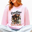 Large Light Pink Support Your Local Trick Or Treaters Halloween Costume Graphic Cozy Autumn Nights Sweatshirt