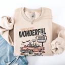 XL Sand The Most Wonderful Time Of The Year Reading Skeleton Halloween Haunted Library Sweatshirt