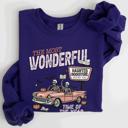 Large Purple The Most Wonderful Time Of The Year Reading Skeleton Halloween Haunted Library Sweatshirt