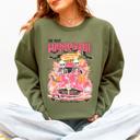 Medium Military Green The Most Wonderful Time Of The Year Reading Skeletons Spooky Halloween Graphic Sweatshirt