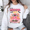 Large White The Most Wonderful Time Of The Year Reading Skeletons Spooky Halloween Graphic Sweatshirt