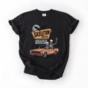 XXL Black The Skeleton Motel Reading Skeletons Spooky Halloween Graphic Comfort Colors Tee