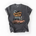 Large Pepper Dark Gray The Skeleton Motel Reading Skeletons Spooky Halloween Graphic Comfort Colors Tee