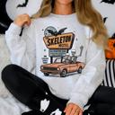 XXL Ash Light Gray The Skeleton Motel Spooky Halloween Sweatshirt