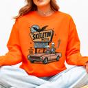 Medium Orange The Skeleton Motel Spooky Halloween Sweatshirt