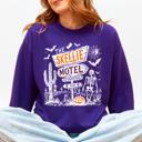 XXXL Purple The Skellie Motel Skeleton Halloween Night Haunting Edition With Spooky Vibes And Retro Motel Aesthetic Sweatshirt